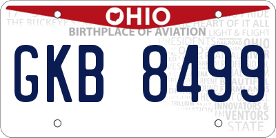 OH license plate GKB8499