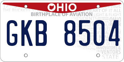 OH license plate GKB8504