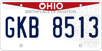 OH license plate GKB8513