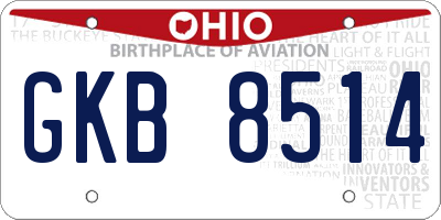 OH license plate GKB8514