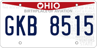 OH license plate GKB8515