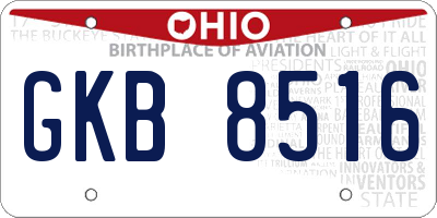 OH license plate GKB8516