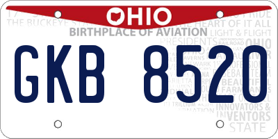 OH license plate GKB8520