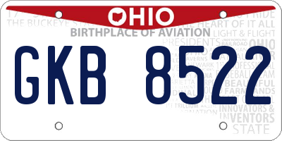 OH license plate GKB8522