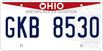 OH license plate GKB8530