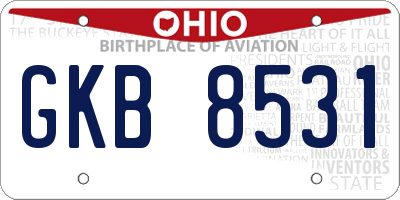 OH license plate GKB8531