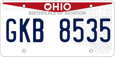 OH license plate GKB8535