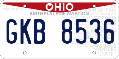 OH license plate GKB8536