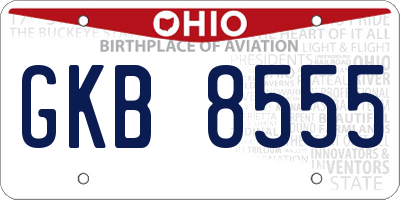 OH license plate GKB8555