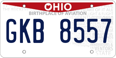 OH license plate GKB8557