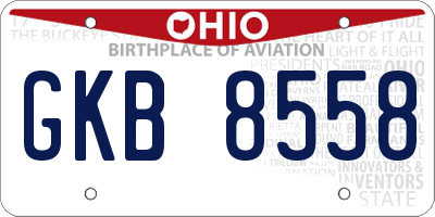 OH license plate GKB8558