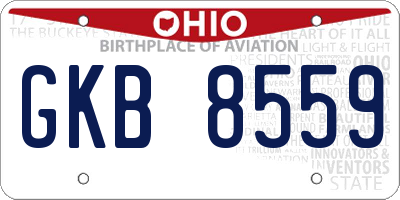 OH license plate GKB8559