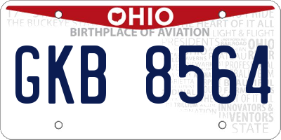OH license plate GKB8564