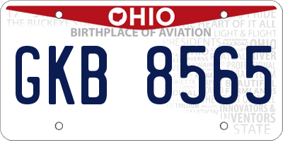 OH license plate GKB8565
