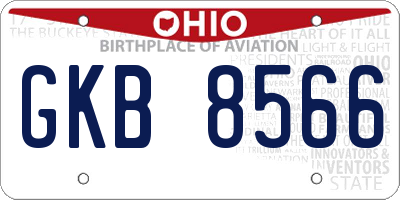 OH license plate GKB8566