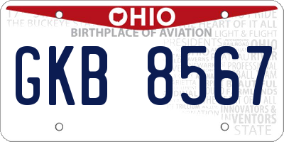 OH license plate GKB8567
