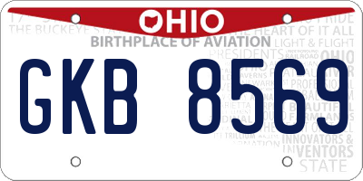 OH license plate GKB8569