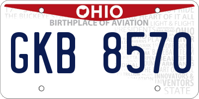 OH license plate GKB8570