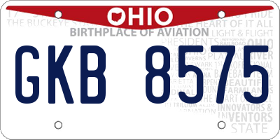OH license plate GKB8575