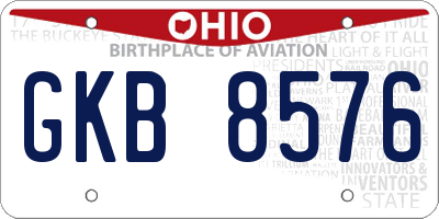 OH license plate GKB8576