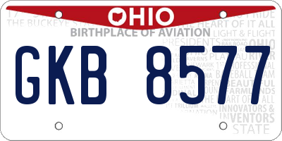 OH license plate GKB8577