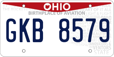 OH license plate GKB8579