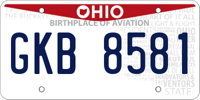 OH license plate GKB8581