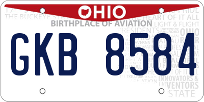 OH license plate GKB8584