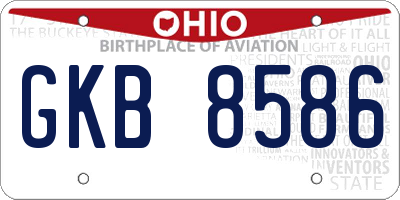 OH license plate GKB8586