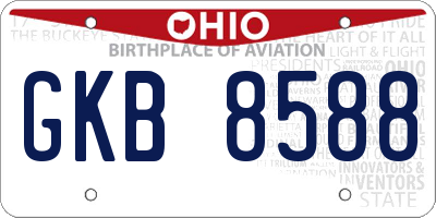 OH license plate GKB8588
