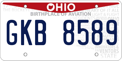 OH license plate GKB8589