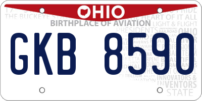 OH license plate GKB8590