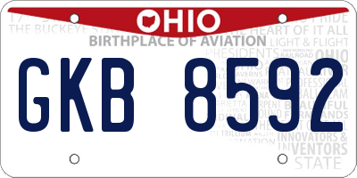OH license plate GKB8592