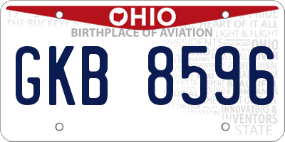 OH license plate GKB8596