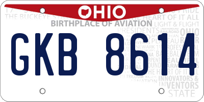 OH license plate GKB8614