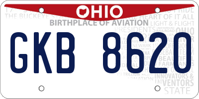 OH license plate GKB8620