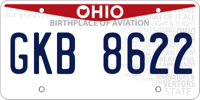 OH license plate GKB8622