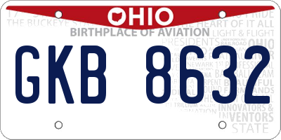 OH license plate GKB8632