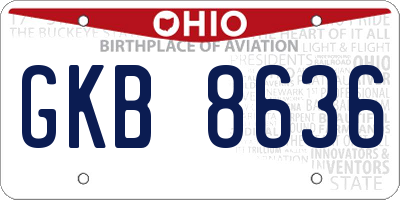 OH license plate GKB8636
