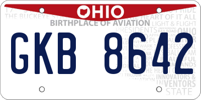 OH license plate GKB8642