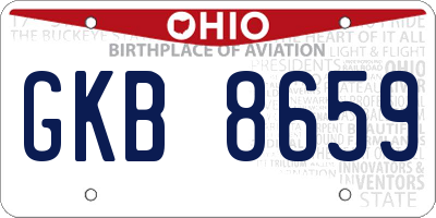OH license plate GKB8659