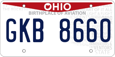 OH license plate GKB8660