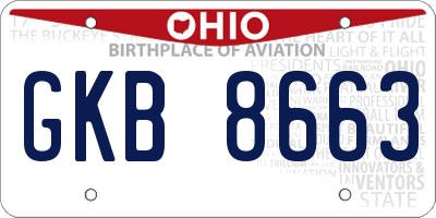 OH license plate GKB8663