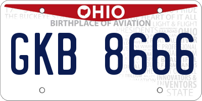 OH license plate GKB8666