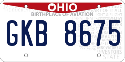 OH license plate GKB8675