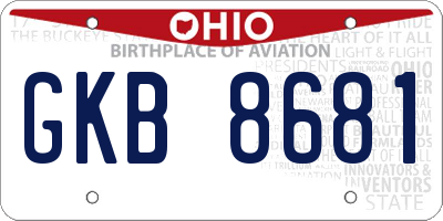 OH license plate GKB8681