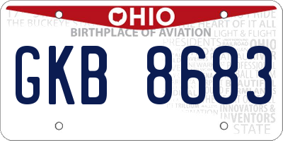 OH license plate GKB8683