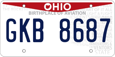 OH license plate GKB8687