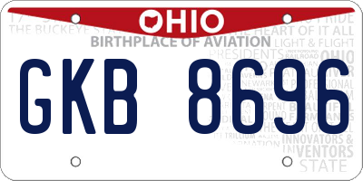 OH license plate GKB8696