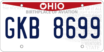 OH license plate GKB8699